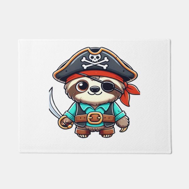 Sloth Halloween Pirate Kids Women Men Sloth Classi Doormat (Front)