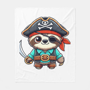 Sloth Halloween Pirate Kids Women Men Sloth Classi Fleece Blanket