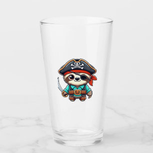 Sloth Halloween Pirate Kids Women Men Sloth Classi Glass