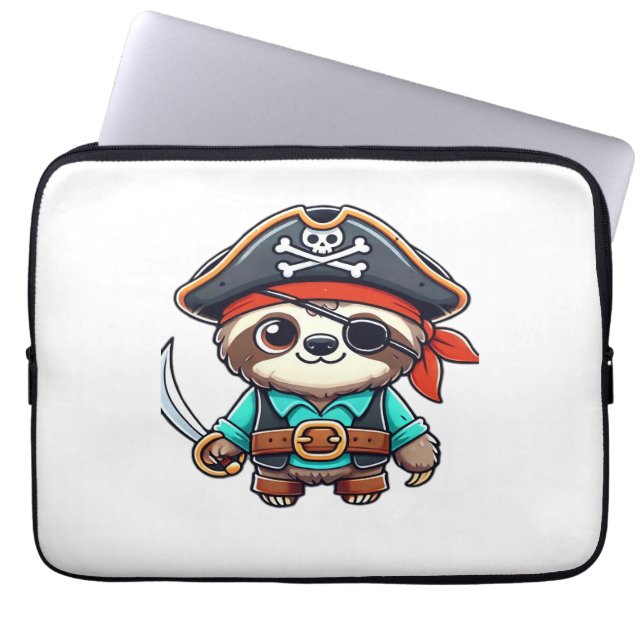 Sloth Halloween Pirate Kids Women Men Sloth Classi Laptop Sleeve (Front)
