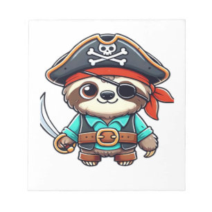 Sloth Halloween Pirate Kids Women Men Sloth Classi Notepad