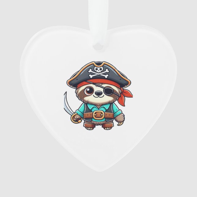 Sloth Halloween Pirate Kids Women Men Sloth Classi Ornament (Front)