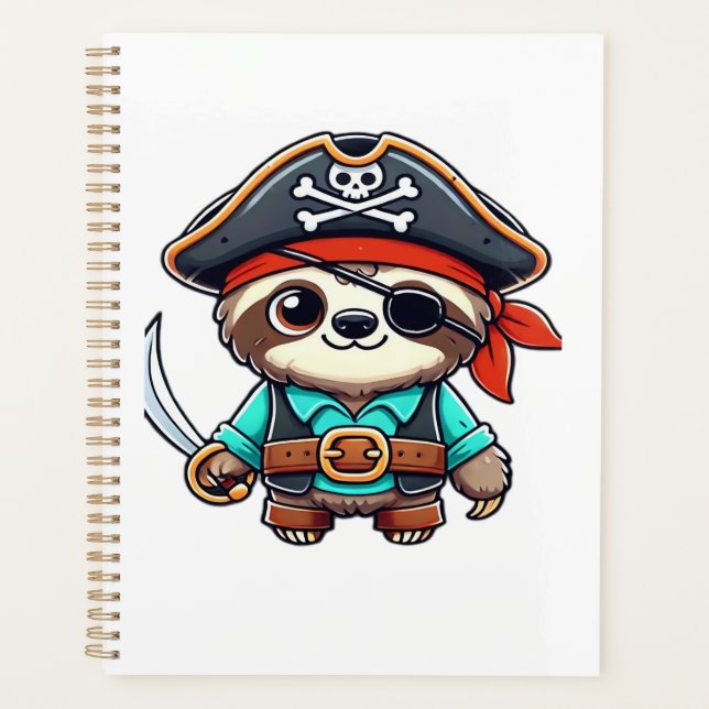 Sloth Halloween Pirate Kids Women Men Sloth Classi Planner (Front)