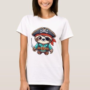 Sloth Halloween Pirate Kids Women Men Sloth Classi T-Shirt