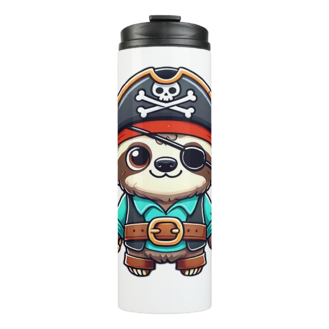 Sloth Halloween Pirate Kids Women Men Sloth Classi Thermal Tumbler (Front)