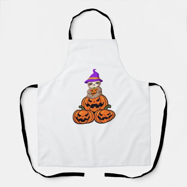 Sloth Halloween Premium T-Shirt Apron (Front)