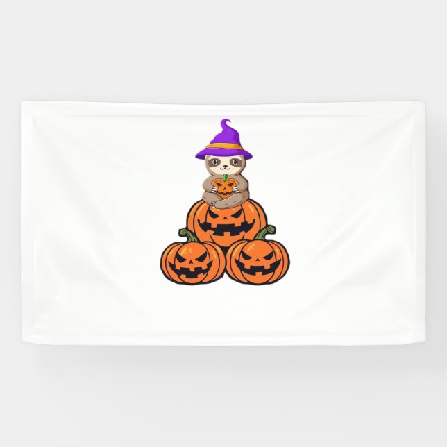 Sloth Halloween Premium T-Shirt Banner (Horizontal)