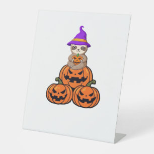 Sloth Halloween Premium T-Shirt Pedestal Sign