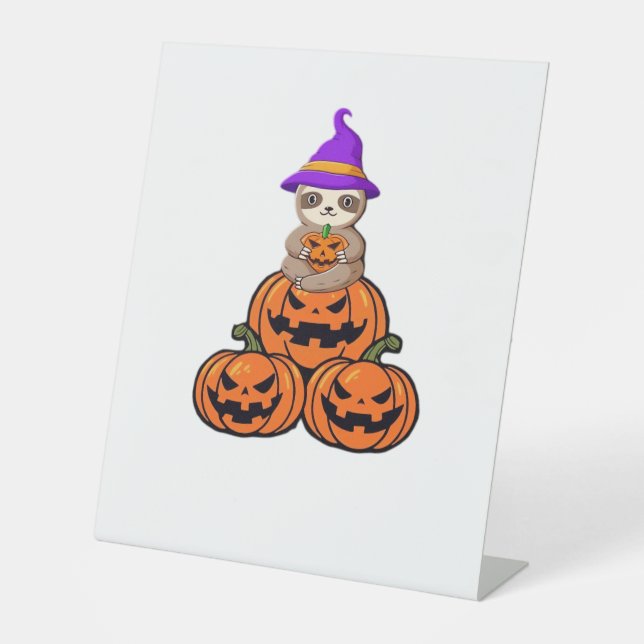 Sloth Halloween Premium T-Shirt Pedestal Sign (Front)