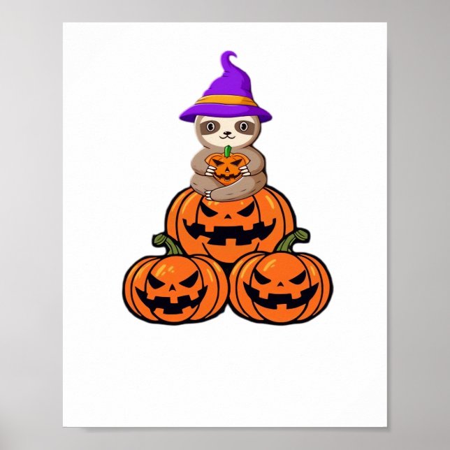 Sloth Halloween Premium T-Shirt Poster (Front)