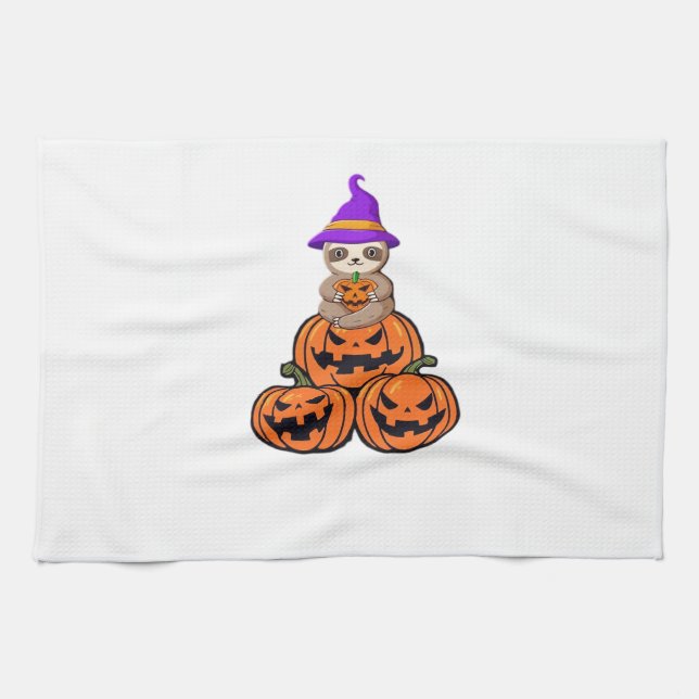 Sloth Halloween Premium T-Shirt Tea Towel (Horizontal)