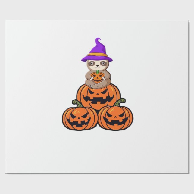 Sloth Halloween Premium T-Shirt Wrapping Paper (Flat)