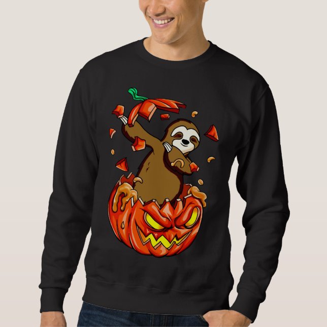Sloth Halloween Pumpkin Sweatshirt (Front)