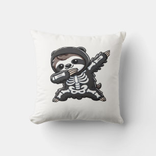 Sloth Halloween Skeleton Kids Women Men Sloth Clas Cushion