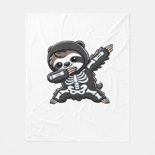 Sloth Halloween Skeleton Kids Women Men Sloth Clas Fleece Blanket