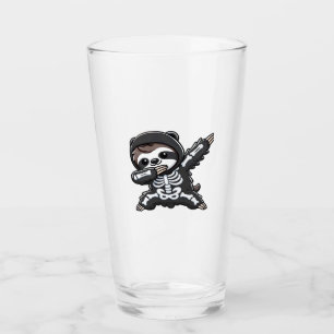 Sloth Halloween Skeleton Kids Women Men Sloth Clas Glass