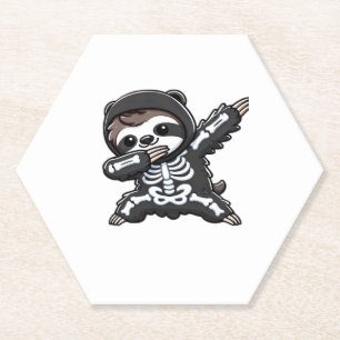 Sloth Halloween Skeleton Kids Women Men Sloth Clas Paper Coaster