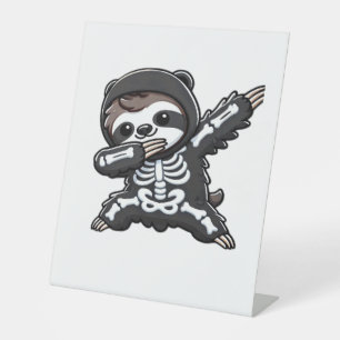 Sloth Halloween Skeleton Kids Women Men Sloth Clas Pedestal Sign