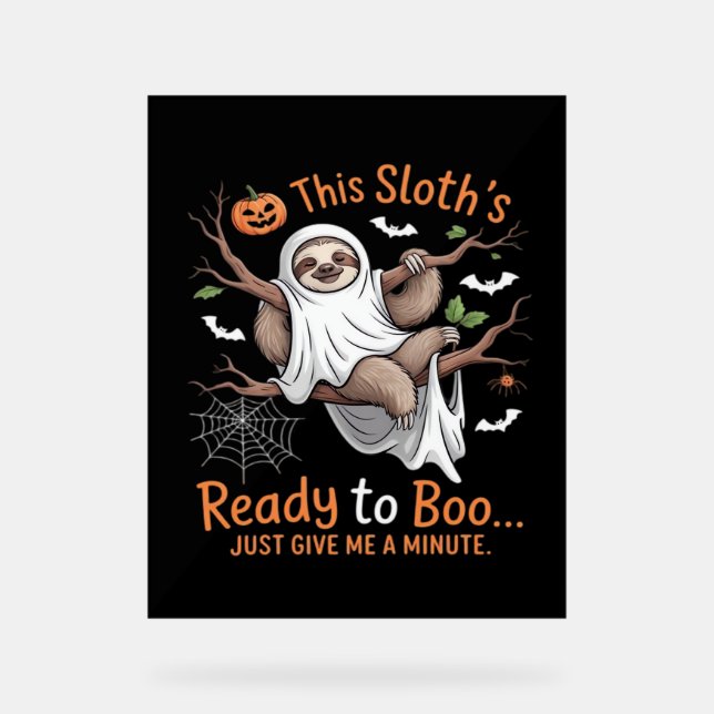 Sloth Halloween Sloths Cute Bat Vampire Essential  Acrylic Sign (Front)