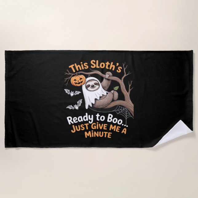 Sloth Halloween Sloths Cute Bat Vampire Essential  Beach Towel (Front)