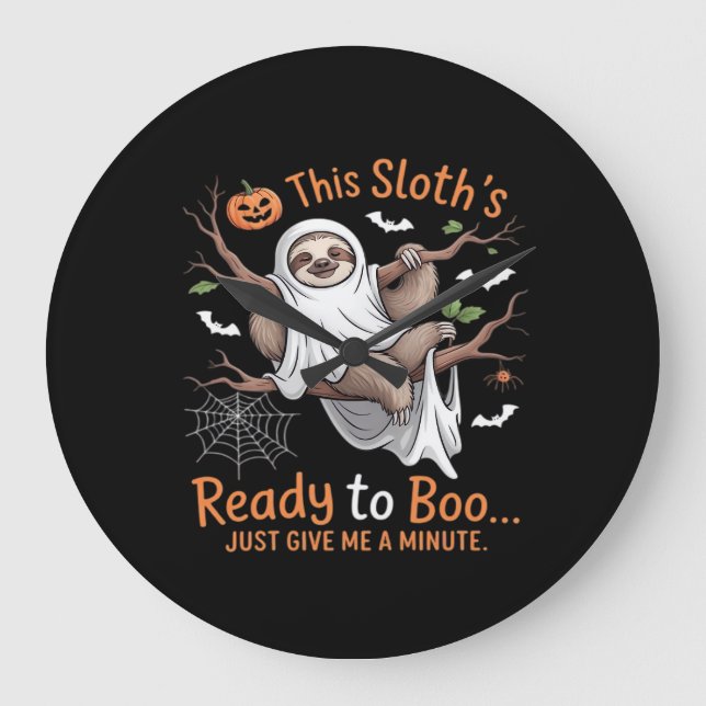 Sloth Halloween Sloths Cute Bat Vampire Essential  Large Clock (Front)