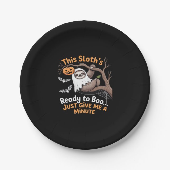 Sloth Halloween Sloths Cute Bat Vampire Essential  Paper Plate (Front)