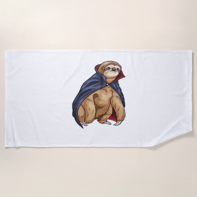 Sloth Halloween Vampire Classic T-Shirt Beach Towel (Front)