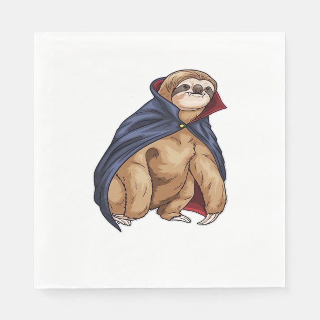 Sloth Halloween Vampire Classic T-Shirt Napkin (Front)