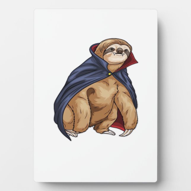 Sloth Halloween Vampire Classic T-Shirt Plaque (Front)