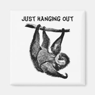 Sloth hanging in tree animal jungle safari art magnet