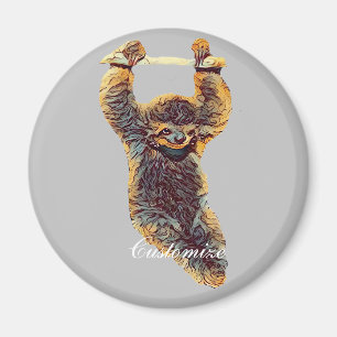 Sloth Hanging Out Thunder_Cove Magnet