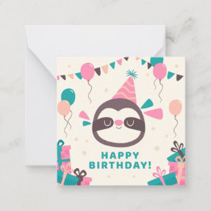 Sloth Happy Birthday Card