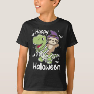 Sloth Happy Halloween T-rex Mummy Costume T-Shirt