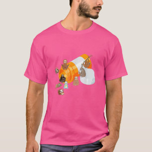 Sloth Happy Pills Medicine Bottle T-Shirt