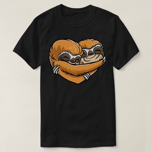 Sloth Heart Valentines Day  Gift for Girls Men Wom T-Shirt (Design Front)