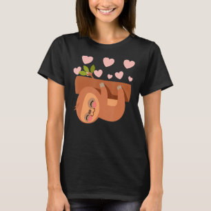 Sloth Hearts Mothers Day Cute Animal Mum Mama Momm T-Shirt