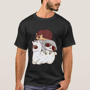 Sloth Hedgehog Llama Cool Sunglasses Summer Animal T-Shirt