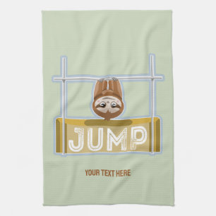 Sloth High Jump Tea Towel