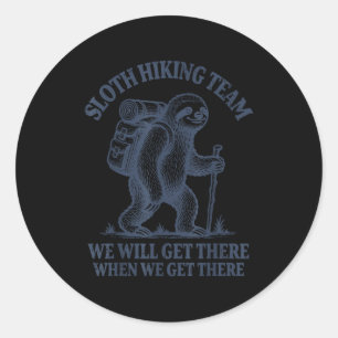 Sloth Hiking Classic Round Sticker