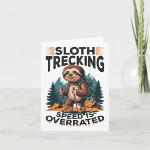 Sloth Hiking Mountains Sloth Trekking Speed Is Ove Card