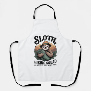 Sloth Hiking Squad Funny Camping Apron