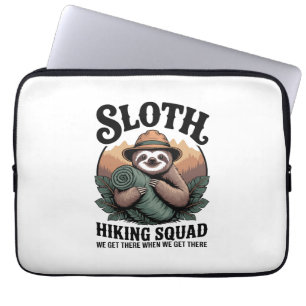 Sloth Hiking Squad Funny Camping Laptop Sleeve