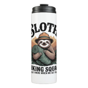 Sloth Hiking Squad Funny Camping Thermal Tumbler