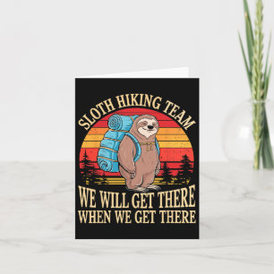 Sloth Hiking Team Adventure Nature Outdoors Hiking Card