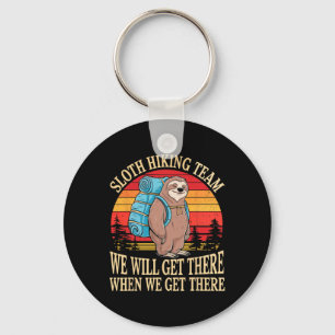 Sloth Hiking Team Adventure Nature Outdoors Hiking Key Ring