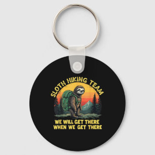 Sloth Hiking Team Funny Slow Trek Nature Adventure Key Ring