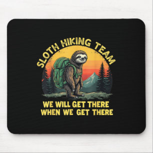 Sloth Hiking Team Funny Slow Trek Nature Adventure Mouse Mat