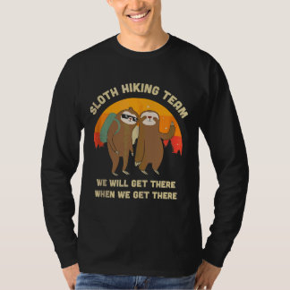 Sloth Hiking Team  Funny Vintage 68 T-Shirt