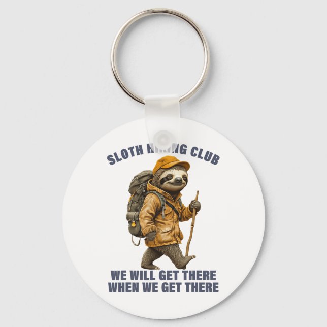 Sloth Hiking Team Men Women Sloth  Key Ring (Front)