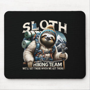 Sloth Hiking Team Nature Activities Lovers Sloth H Mouse Mat